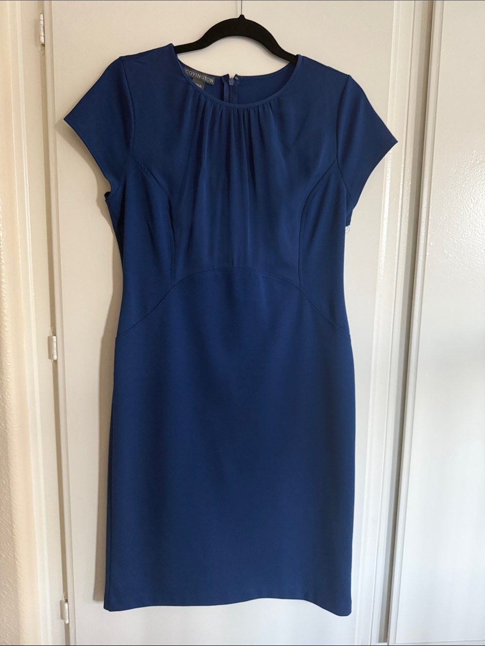 Covington Cobalt Cap-Sleeve Sheath Dress
